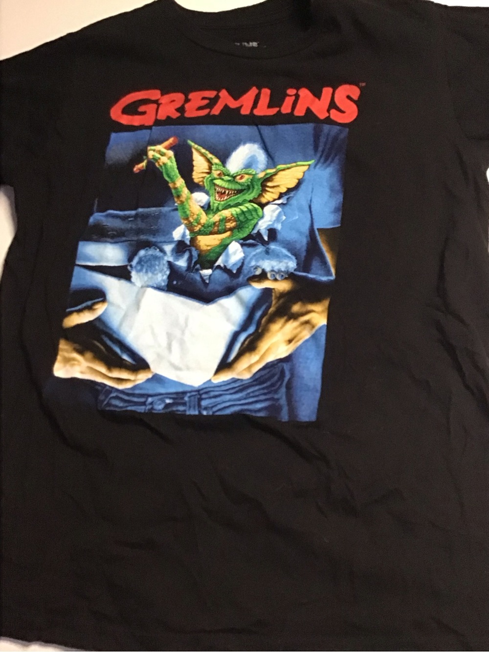 Vintage Gremlins Black Graphic Short Sleeve Tee size S like new